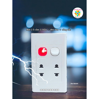 Mặt 2 ổ cắm 1 công tắc 1 đèn báo điện sino vanlock