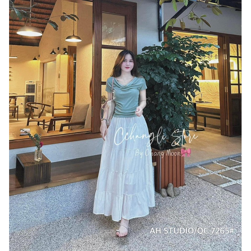 ÁO LỆCH VAI CỔ ĐỔ