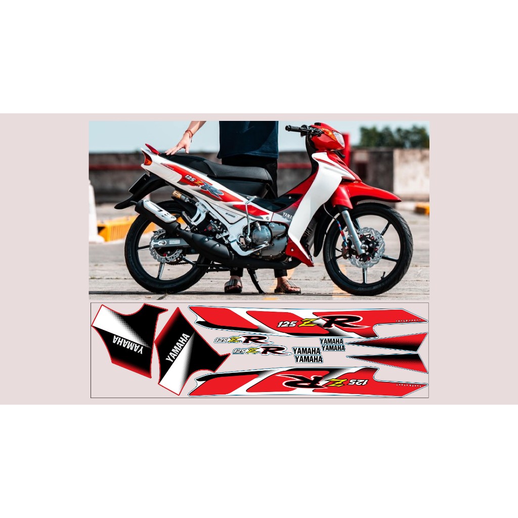 TEM CHẾ YAZ TRẮNG ĐỎ ĐEN DÁN XE TRẮNG