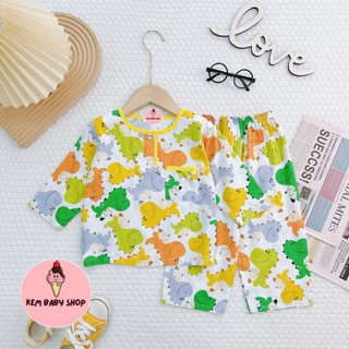 Đồ bộ tole/lanh dài bé trai, bộ tole dài bé trai kem baby shop