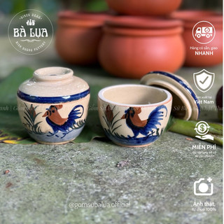 Thố nhí 7cm vẽ gà/mắc võng đựng gia vị, sa tế, tỏi ớt, hàng thường, phong cách hoài cổ, quê xưa