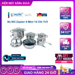 Bộ nồi inox zepter 6 món 12 chi tiết