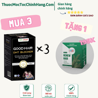 Combo 3 hộp dht blocker goodhair tặng 1 chai dầu gội tẩy tế bào chết dht blocker renew hair