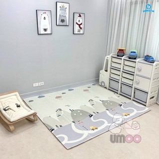 Thảm xốp gấp gọn cao cấp siêu dày 1,5cm UMOO trài sàn cho bé, chống trơn trượt