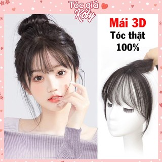Tóc giả mái thưa 3d tóc thật 100%, tóc giả che hói có da đầu cho nữ t203