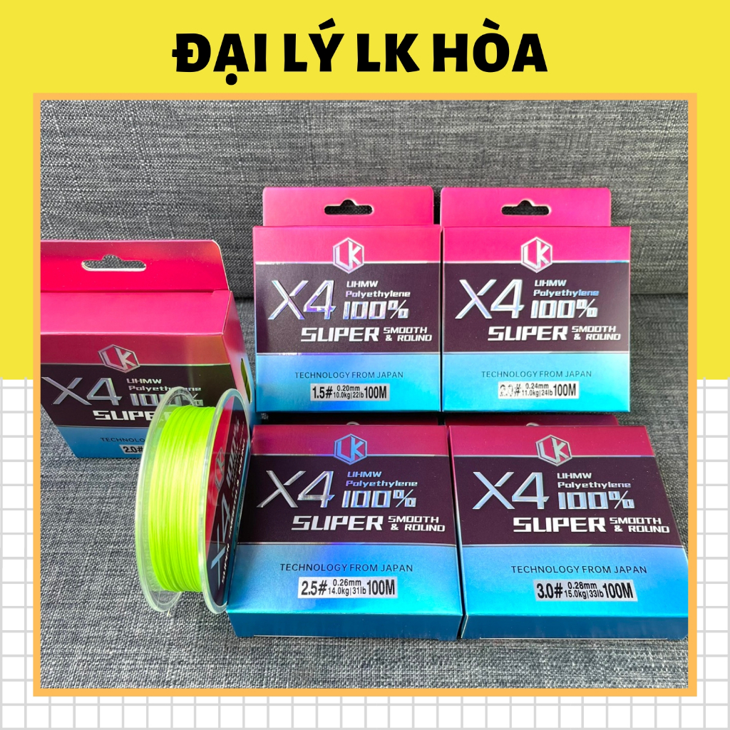 Dù PE X4 LK 100M Chuyên Câu Lure, Dù Đánh Sốc Tốt, Khả Năng Chịu Mài Mòn Cao
