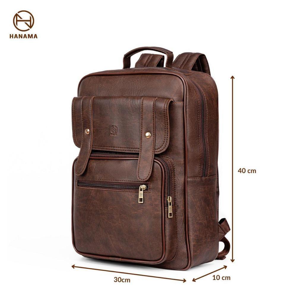 Giá Mở Bán Balo da thời trang nam Hanama Bon17 đựng laptop đa năng Bag Đeo Vai Nhiều Ngăn