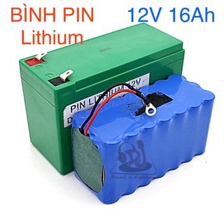 Combo bình pin Lithium loa kéo Dc12v 3AH đến 30AH sạc ắc quy Dc 12v, pin cell 18650, bình pin 12v16Ah