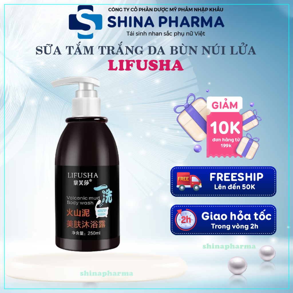 Sữa Tắm Bùn Núi Lửa Lifusha - Sữa Tắm Lifusha Tắm Trắng Da Toàn Thân, Loại Bỏ Thâm Sạm, Tẩy Tế Bào Chết Lifusha