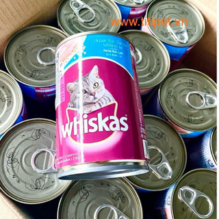 Thức ăn ướt cho mèo Pate Whiskas lon 400gr, cá mòi, cá biển, thơm ngon, dinh dưỡng