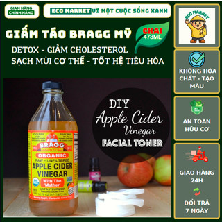 Giấm táo hữu cơ vinegar organic Bragg 473ml