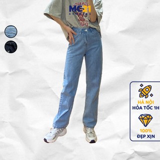 Quần jeans dáng suông MC21.STUDIOS cạp lưng cao Ulzzang Streetwear Hàn Quốc chất bò xịn mềm mịn Q80