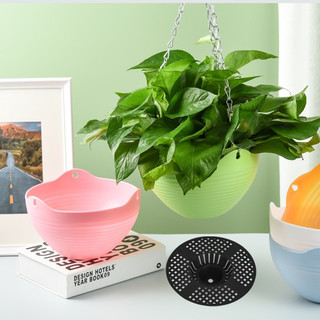 Giỏ Trồng Cây Treo Ban Công Kèm Dây Xích Sắt, kiểu tự tưới, trồng sen đá, xương rồng, cây kiểng, trồng rau,..