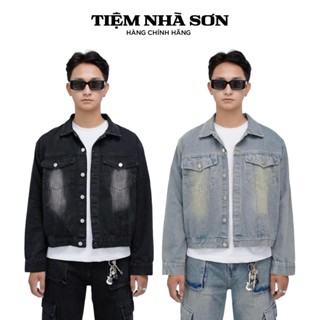 Áo Khoác Jean Denim Wash Fom Boxy Nam Nữ Chính Hãng Tiệm Nhà SƠN