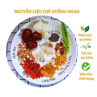 Combo Nguyên liệu nấu chè dưỡng nhan: tuyết yến, nhựa đào, bồ mễ, chia, nấm tuyết, long nhãn, táo đỏ, kỷ tử