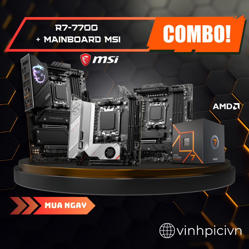 Combo AMD CPU Ryzen 7 7700 + Mainboard MSI AM5
