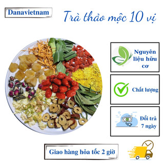 Trà thảo mộc 10 vị danavietnam giúp ngủ ngon, thanh nhiệt, đẹp da - 1 gói dùng thử