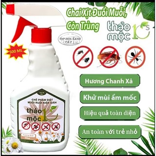 Chai xịt đuổi muỗi, côn trùng thảo mộc 10s 500ml mùi hương dễ chịu xuất xứ thảo mộc - xua đuổi muỗi, gián, côn trùng