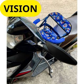  freeship  Ghế ngồi xe máy VISION có vòng an toàn cho bé ,GHẾ GA XẾP SẮT SƠN TĨNH ĐIỆN GẤP GỌN 