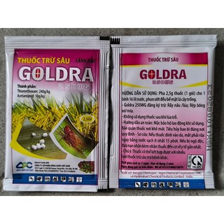 Thuốc trừ rầy rệp goldra 250wg gói 2.5gr. trừ rầy nâu trên lúa, trừ rệp bông xơ mía.