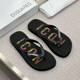 Dép Tông Nam DSQ Chữ ICON Họa Tiết Lá Phong Cao Cấp, Dép Xỏ Ngón Nam