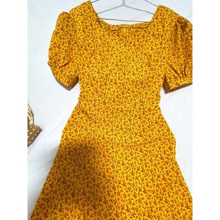 Đầm hoa nhí vàng side XL chất lụa mềm mịn mát