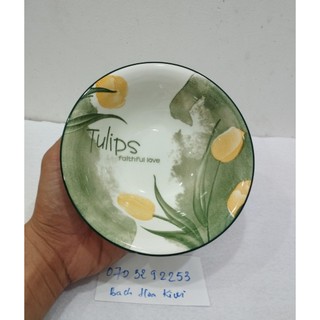 Tô sứ trắng 18cm, tô sứ logo Pepsi, tô sứ loe 15cm tulip
