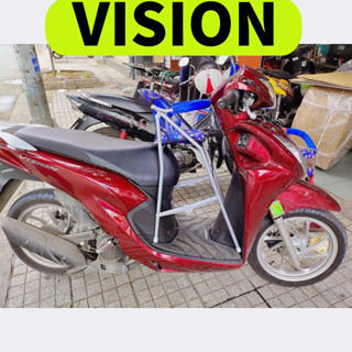 Ghế ngồi xe VISION cho bé , ghế ga xếp sắt sơn tĩnh điện gấp gọn sắt sơn tĩnh điện xám , an toàn cho bé