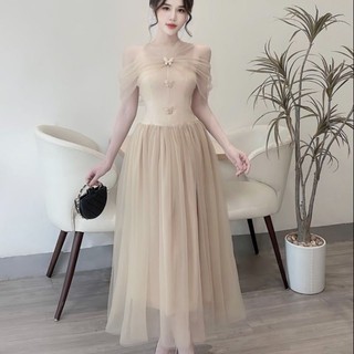 Váy trễ vai tiệc 3 ly ngực