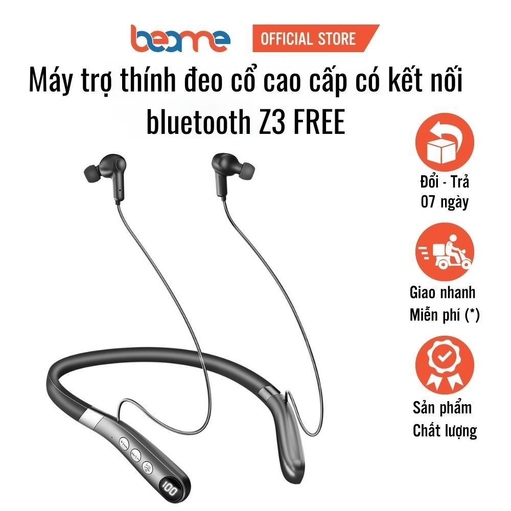 Máy trợ thính đeo cổ cao cấp 2024 cho người già lãng tai, nặng tai khả năng nghe kém có kết nối hiện đại Z3 FREE beame