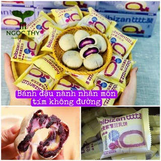  Bánh sữa đậu nành nhân khoai môn tím mochi không đường hộp 400gr 