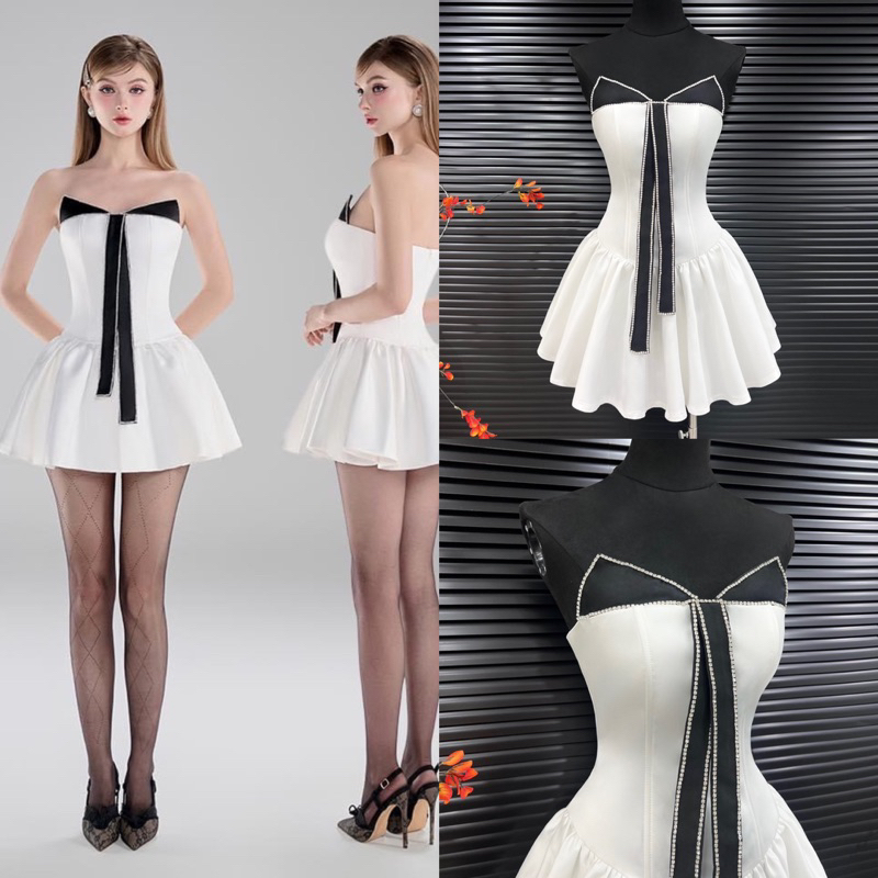 👗ĐẦM XOÈ CÚP NHỌN PHỐI KẾT ĐÁ <ảnh thật ở cuối>