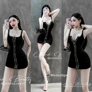 Đầm 2s body len gân khoá kéo siêu đẹp tôn dáng sang chảnh