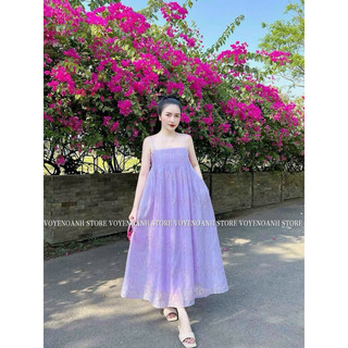 ĐẦM MAXI HOA NỔI HAI DÂY