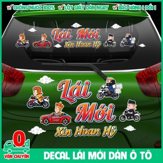 Decal trang trí LÁI MỚI TÂY DU KÝ vui nhộn dán sticker xe hơi decor ô tô dễ thương ngộ nghĩnh cao cấp