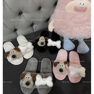 Dép lông gắn các hình thú cute