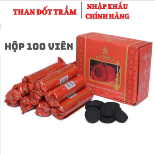 [ Chuyên Sỉ ] Hộp 100 Viên Than Xông Trầm Hương Không mùi, Không Khói An Toàn Với Sức Khỏe, Than Đốt Trầm