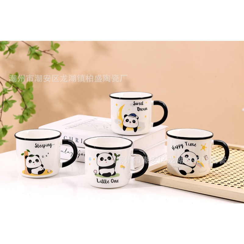 Ly sứ, tách sứ, ly cafe, ly decor 280 ml bằng sứ hoạ tiết PANDA rất dễ thương. [Giao Ngẫu Nhiên]