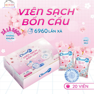 Combo 20 viên thả bồn cầu 3in1 Cleaz, viên tẩy sạch bồn cầu, khử mùi nhà vệ sinh, sạch mảng bám mùi hôi toilet Cleanz