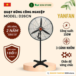 Quạt Đứng Công Nghiệp YANFAN D26CN - Công Suất 150W - Cao 178cm - Sải Cánh Nhôm 65cm - Đông Cơ Dây Đồng 100% 