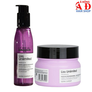 Dầu hấp ủ tinh dầu dưỡng cho tóc duỗi thẳng Loreal Liss Unlimited suôn mượt chống xơ rối
