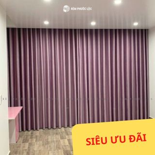 Rèm Cửa Sổ Cửa Chính Vải Gấm 3 Lớp Chống Nắng Cản Sáng 95% Màu Tím Ruốc Sang Trọng