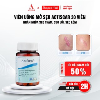 Viên Uống Actiscar Làm Mờ Sẹo Lồi, Sẹo Lõm, Sẹo Rỗ, Sẹo Thâm Lâu Năm - Lọ 30 Viên