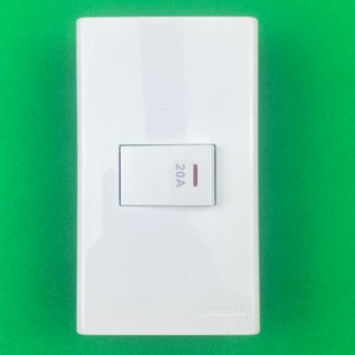 Công Tắc Máy Lạnh, Công Tắc 2 Cực 20A Có Đèn Báo Sino Dòng S18CC - Hàng Ghép S18CCMD20/NS