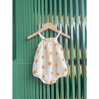 Body hai dây bé gái vải xô muslin mềm mại thoáng mát cho bé gái