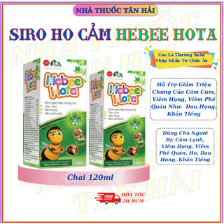 Siro Ho Hebee Hota hỗ trợ giảm các triệu chứng viêm họng, viêm phế quản & cảm cúm, chai 120 ml