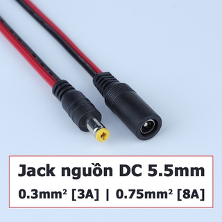 Dây jack nguồn dc đực cái 5.5x2.1mm