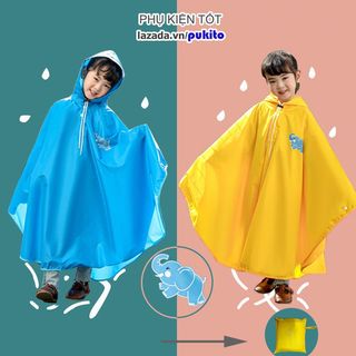 Bộ Áo Mưa Cho Bé Vải Dù Cao Cấp Cá Đuối ( Loại choàng cho Trẻ em, Trùm kín bít người, Cánh dơi xẻ tà vừa cặp đi học )
