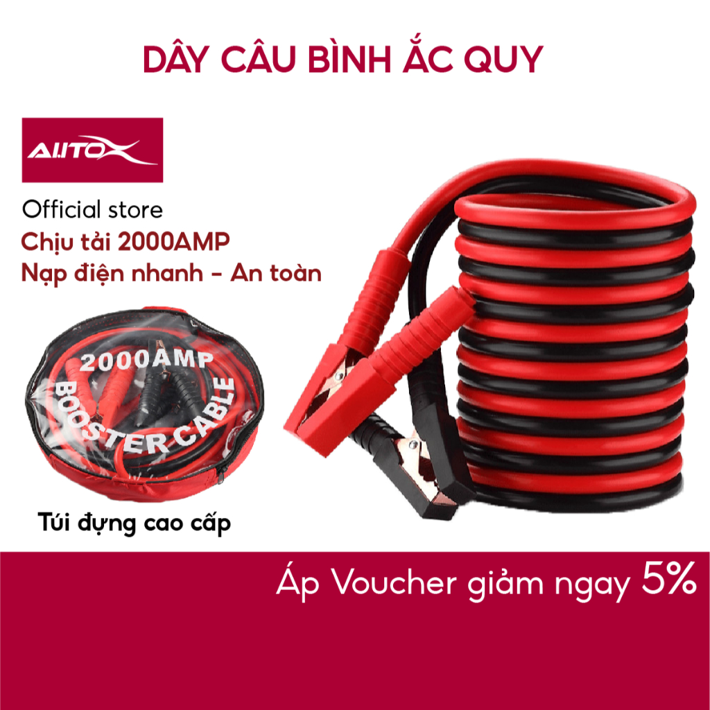 Dây câu bình ắc quy ô tô  cao cấp AutoX hàng loại 1 chịu tải 2000A và chịu nhiệt 70 độ C tải điện nhanh và an toàn