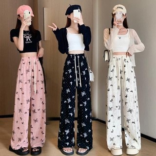 Quần suông đũi Rách In Bướm đính đá mỏng mát tôn dáng